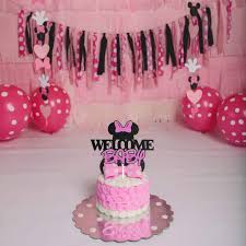 Second 2nd birthday party decorations themed of minnie mouse for girls black and pink, glittery cake topper, minnie door hanging 4.5 out of 5 stars 49 $19.99 $ 19. Buy Welcome Baby Minnie Mouse Mickey Mouse Cake Topper Black Pink Glitter Baby Shower Newborn Birthday Party Decorations Supplies For Girls Online In Taiwan B08p76kn3r