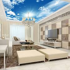 السقف السماء ورق حائط 3d الأبيض الغيوم الطبيعة صور جداريات المنزل ديكور رشاقته الذاتي لاصق الفينيل الحرير النسيج خلفيات Sky Ceiling Photo Wallpaper Muralsceiling Wall Paper Aliexpress