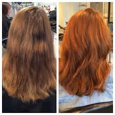 Hair Color Transformation From Faded Light Brown To Vibrant Copper Red With Slight Dimension Hair Styles Long Hair Styles Hair