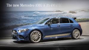 The 2019 Mercedes Amg A35 Showed Up In Paris Wearing A Stunning Blue Tuxedo Top Speed Mercedes Amg Amg Mercedes