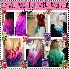 Dip Dye Your Hair With Kool Aid By Nialls Princess13 Liked On Polyvore Dip Dye Hair Kool Aid Hair Kool Aid Hair Dye
