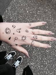 Grunge Hand Nails Ring Tatoos Tumblr Hand Tattoos Hand Doodles Sharpie Tattoos