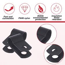 Hilitchi 60Pcs Plastic Cable Clamp R Type Screw Mounting Cord Fastener  Cable Clips with Screws for Wire Management Cable Conduit (1/4inch, Black)  : Amazon.sg