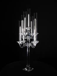 Hurricane candle holders get their name from their ability to shield a candle flame from all but the stiffest passing breeze. Crystal Candelabras Candelabra Drama
