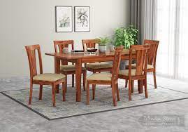 Get united with your family at every meal of the day on our space saver dining table stripped design six seater dining set with foldable dining table in honey finish. Buy Franco Extendable 6 Seater Dining Set Honey Finish Online In India Wooden Street