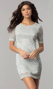 Short Silver Sequin Holiday Party Dress With Sleeves Party Dresses With Sleeves Party Dress Long Sleeve Sequin Cocktail Dress