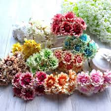 花海大世界diy漢服頭飾手工花仿真花手工材料絹花布花雙色玫瑰菊 floral floral wreath decor