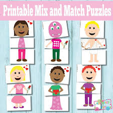 Some classic puzzle games are picture puzzles, like jigsaw puzzle games and sliding tile games. Printable Valentines Day Mix And Match Puzzles Busy Bag Itsybitsyfun Com