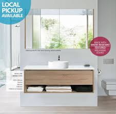 At classy kitchens we have a team of best bathroom vanities sydney designers on board. Eden 1200mm White Oak Pvc Timber Wood Grain Wall Hung Vanity With Shelf Stone Top Homegear Australia