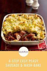 Sausage And Mash Bake Dinner Recipes Goodtoknow Recipe Baked Dinner Baked Dinner Recipes Sausage And Mash