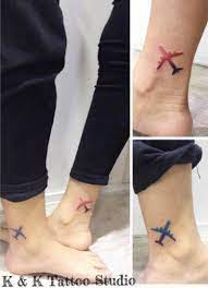 Best Travel Tattoo Men Leg Ideas Airplane Tattoos Matching Tattoos Couple Tattoos