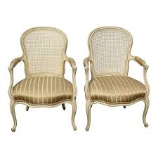 Vintage French Provincial Country Cane Back Arm Chairs A Pair In 2020 French Provincial French Vintage Unique Furniture Pieces