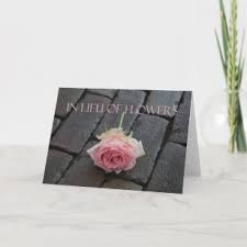 Personalized mementos make thoughtful funeral gifts other than flowers. In Lieu Of Flowers Cards Zazzle
