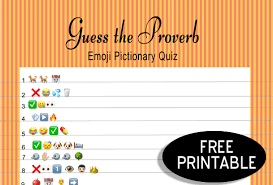 Want to impress everyone you know with . Free Printable Guess The Proverb Emoji Pictionary Quiz