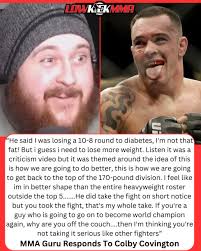 MMA Guru responds after Colby says he was losing a 10-8 battle to diabetes  😳