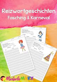 Reizwortgeschichte Fasching Karneval Unterrichtsmaterial In Den Fachern Deutsch Fachubergreifendes In 2020 Unterrichtsmaterial Fasching Deutsch Unterricht