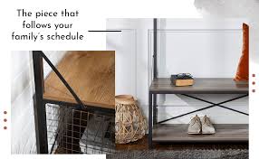 You can never have too much storage and this goes double for a hallway. Amazon Com Walker Edison August Modern Farmhouse X Back Hall Tree With Bench 72 Inch Barnwood Brown Furniture Decor