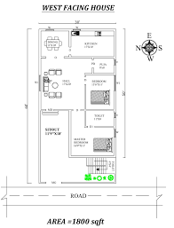west facing house, 2bhk house plan