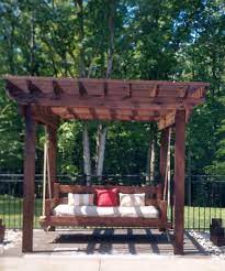 Handcrafted Cedar Swing Bed Daybed Etsy Outdoor Bed Swing Backyard Pergola Pergola Swing