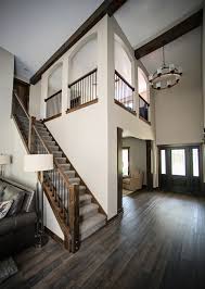 Remodel wood handrail metal balistar raise panel. Mukwonago Staircase Ironwood Cabinetry