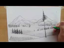 Hoe Teken Je Een Landschap Met Diepte Youtube Landschap Tekeningen Landschap Kunst Ideeen Tekenen