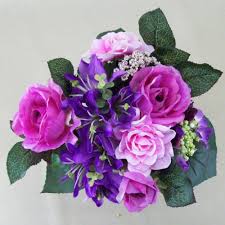 Get purple flowers from alibaba.com when you need beautiful decor that will last a long time. Posy Of Roses Lilies And Hydrangeas Purple Pink Artificial Flowers