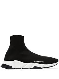 Logo printed in white at outer side. Cheap Black Balenciaga Sneakers Cheap Online