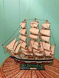 Bedding, lighting, rugs, furniture, décor, wall hangings, bath Wooden Model Sailboat Cutty Sark Painted Hand Crafted Display Decor Ebay