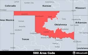 Oklahoma has a total of 646 active zip codes. 580 Area Code Location Map Time Zone And Phone Lookup