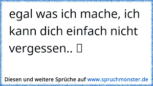 Egal Was Ich Mache Ich Kann Dich Einfach Nicht Vergessen Á¦ Spruchmonster De