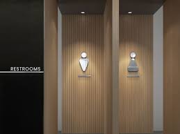Restroom Signage Mockup In Modern Interior By Izhar Marajo In 2020 Restrooms Signage Hotel Signage Modern Interior