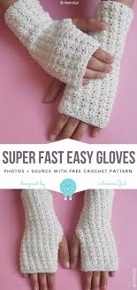 Courtesy of this free knitting pattern from onix terevinto, you'll be able to whip up a pair of your very own two hour fingerless gloves in a short amount of time.&lt;br /&gt; Super Fast Easy Gloves Free Crochet Pattern Crochetpatterns Crochet Gloves Pattern Fingerless Gloves Crochet Pattern Crochet Fingerless Gloves Free Pattern