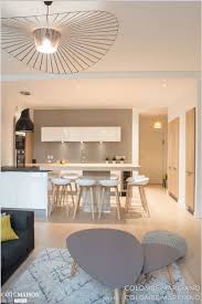 Une Decoration Epuree Et Un Look Scandinave Dans Des Tons De Gris Vert D Eau Et Chene Clair Une Belle Piece A Vivre Tres Fonctionnelle Et Agea Home Beaux Salons Deco