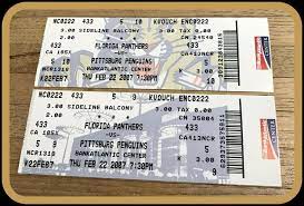 Lot Of 2 Vintage Feb 22 2007 Florida Panthers Vs Pittsburgh Penguins Full Ticket Ebay In 2021 Florida Panthers Pittsburgh Penguins Pittsburgh