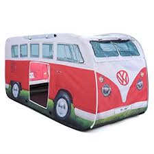 Official Vw Splitscreen Camper Van Kids Pop Up Play Tent Red Ebay