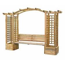 Pergola En Pin Avec Banc Et Jardinieres Florence 320x233x60cm Jardipolys Bancs De Jardin En Bois Pergola