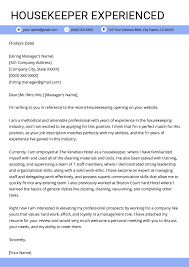 Writing a great housekeeper cover letter is an application step in your job search journey. Housekeeper Experienced Cover Letter Example Template Rg Cover Letter Sample Housekeeping Cover Letter Example