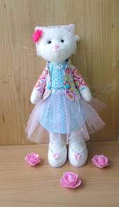 Handmade Rag Ballerina Cat Doll Cat Plushie Fabric Ballerina Etsy Cat Doll Personalized Dolls Dolls Handmade