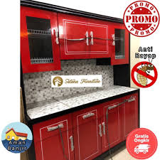 Kitchen set lemari kabinet dapur ~ dewasa ini kebutuhan akan furniture dapur untuk melengkapi keindahan interior ruang masak semakin banyak mengalami. Kitchen Set Lemari Dapur Rak Piring Lemari Sayur 4 Pintu Duko Shopee Indonesia