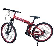 Lightweight alloy frame makes the bike easy to pick up; Ferrari 26 Inch Foldable Bicycle Fs 073125 Red Black Buy Online At Best Price In Uae Amazon Ae