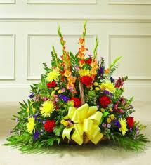 When someone passes away, many of us choose to send sympathy flowers. Colorful Sympathy Fireside Basket Roslindale Florist
