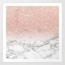 Check spelling or type a new query. Modern Faux Rose Gold Pink Glitter Ombre White Marble Art Print By Girly Trend By Audrey Chenal Society6