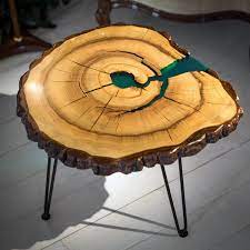 Epoxy resin round coffee table top 24inches diameter 35mm thickness (top only). Live Edge Coffee Table Cross Section Table Round Coffee Etsy Live Edge Coffee Table Coffee Table Wood Coffee Table