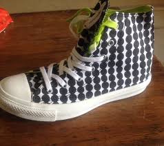 Black And White Converse Womens Size 7 Womens Black White Polka Dot High Top Marimekko Converse Size 7 New Womens Black White Converse Style High Tops