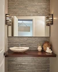 Rustic Yet Elegant Modern Powder Room Patsymcenroephotography Texture Featurewall Powderroom Rustic Bathroomremodel Stonevessel Stonevesselsink Inter Modern Powder Rooms Powder Room Ideas Elegant Powder Room