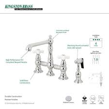 Part of the reason might be its durability. Kingston Brass English Country 2 Handle Bridge Kitchen Faucet With Side Sprayer In Polished Chrome Hks7271pxbs The Home Depot