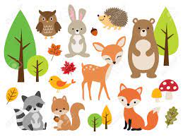 Little fox clipart, cute woodland animals images, nursery decoration, woodland animals party supplies, baby blue decor, scrapbook paper. Vector Illustration Of Cute Woodland Forest Animals Including Royalty Free Cliparts Vectors And Stock Illustration Image 124857239