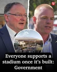 There's precedent that support for a stadium usually prevails once it's  built, a government minister says. The Greens share a different view 👉  https://bit.ly/4knMx1B