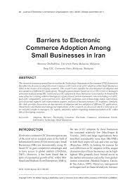 Maybe you would like to learn more about one of these? Pdf Barriers To Electronic Commerce Adoption Among Small Businesses In Iran