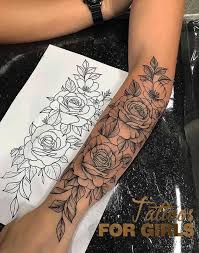 This tall rose tattoo design is simply stunning. Tattoos For Girls Rose Tattoos For Women Girly Tattoos Tattoos